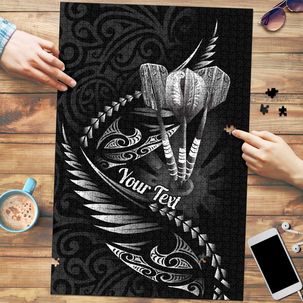 Personalised All Black New Zealand Darts Puzzle Aoteroa Fern Maori Galaxy Style - Polynesian Pride