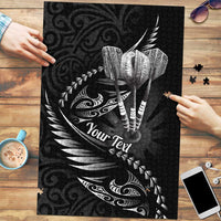 Personalised All Black New Zealand Darts Puzzle Aoteroa Fern Maori Galaxy Style - Polynesian Pride