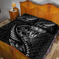 Personalised All Black New Zealand Darts Quilt Bed Set Aoteroa Fern Maori Galaxy Style