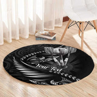 Personalised All Black New Zealand Darts Round Carpet Aoteroa Fern Maori Galaxy Style