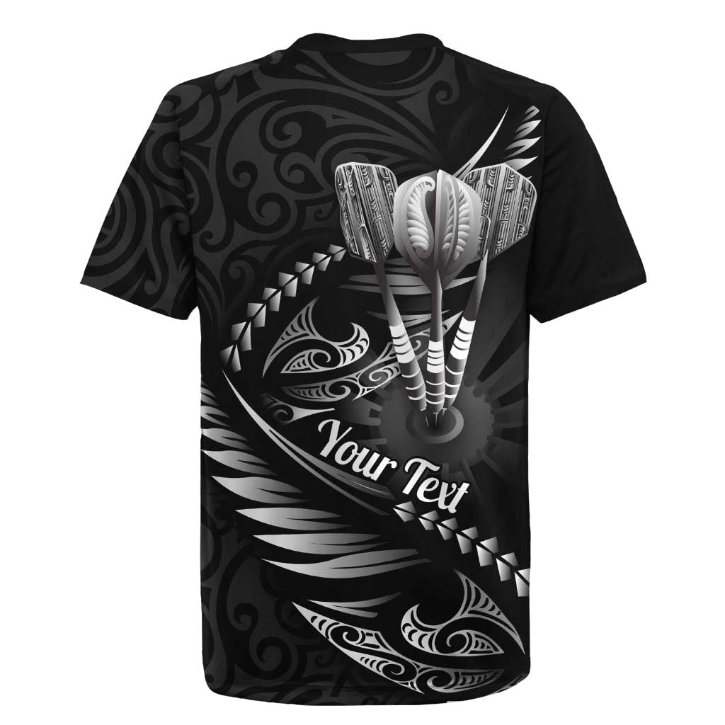Personalised All Black New Zealand Darts Rugby Jersey Aoteroa Fern Maori Galaxy Style
