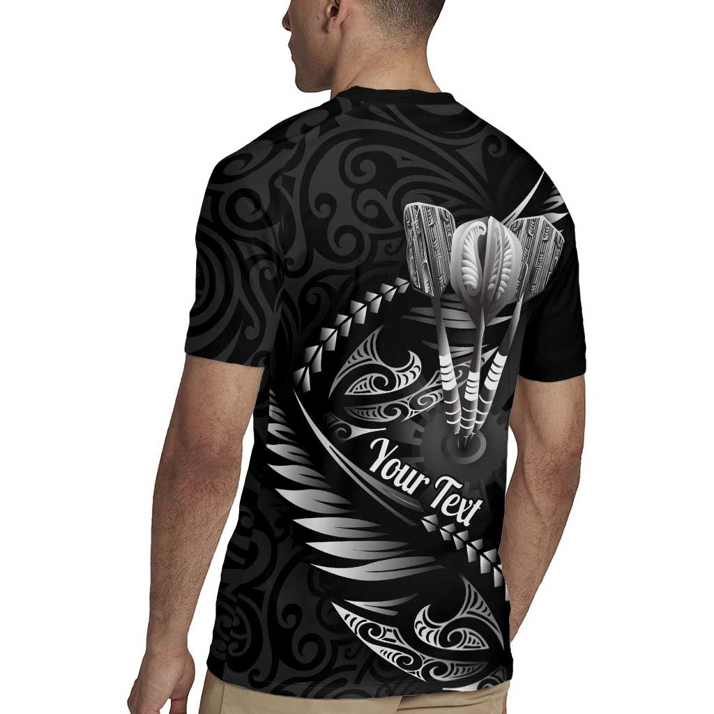 Personalised All Black New Zealand Darts Rugby Jersey Aoteroa Fern Maori Galaxy Style