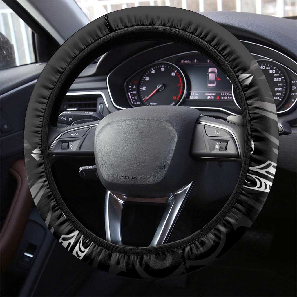 All Black New Zealand Darts Steering Wheel Cover Aoteroa Fern Maori Galaxy Style