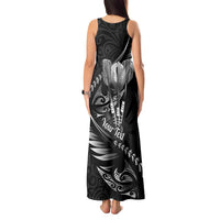 Personalised All Black New Zealand Darts Tank Maxi Dress Aoteroa Fern Maori Galaxy Style