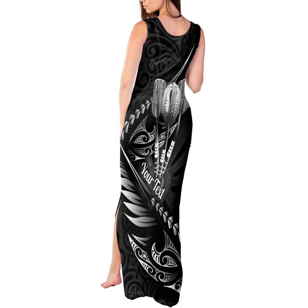 Personalised All Black New Zealand Darts Tank Maxi Dress Aoteroa Fern Maori Galaxy Style