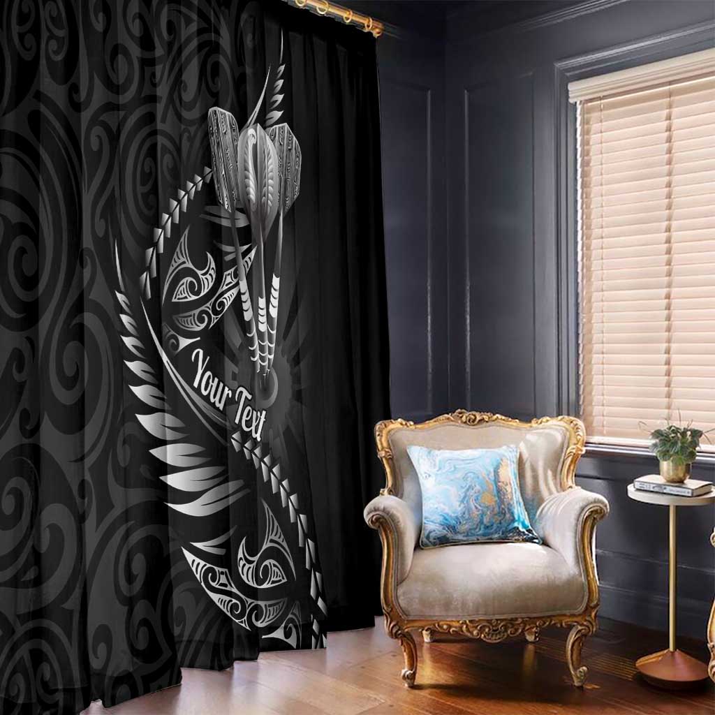 Personalised All Black New Zealand Darts Window Curtain Aoteroa Fern Maori Galaxy Style