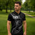 Personalised All Black New Zealand Darts Zipper Polo Shirt Aoteroa Fern Maori Galaxy Style - Polynesian Pride