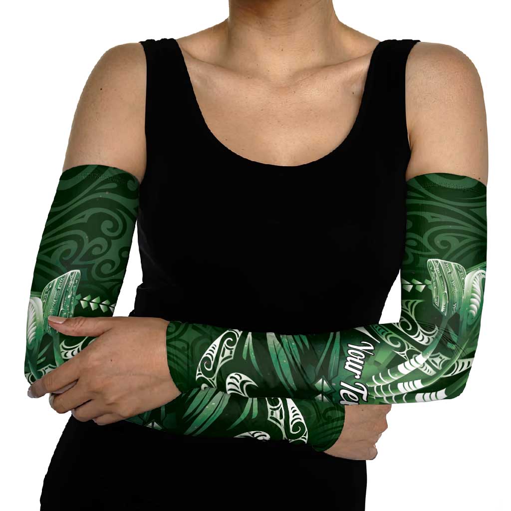 Personalised All Green New Zealand Darts Arm Sleeves Aoteroa Fern Maori Galaxy Style - Polynesian Pride