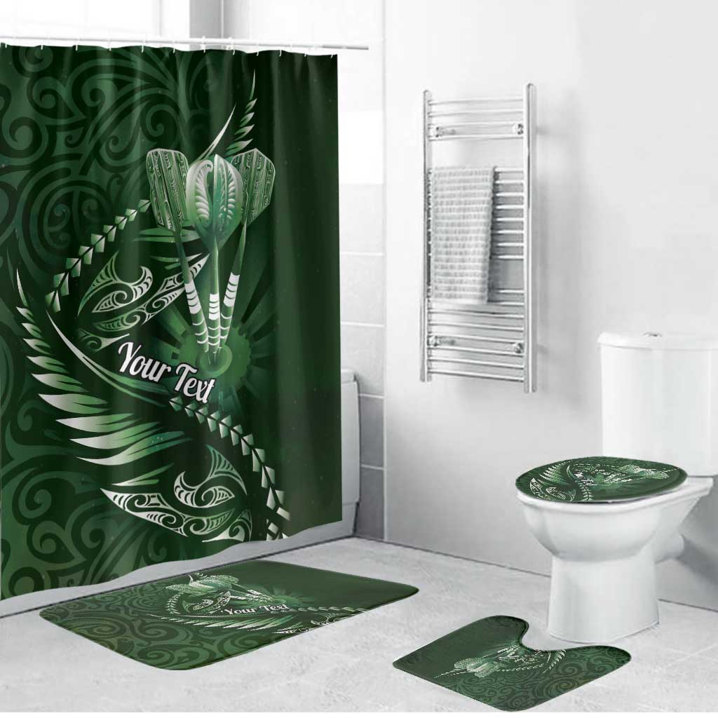 Personalised All Green New Zealand Darts Bathroom Set Aoteroa Fern Maori Galaxy Style - Polynesian Pride