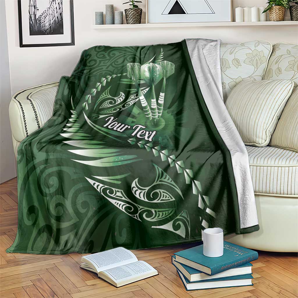 Personalised All Green New Zealand Darts Blanket Aoteroa Fern Maori Galaxy Style