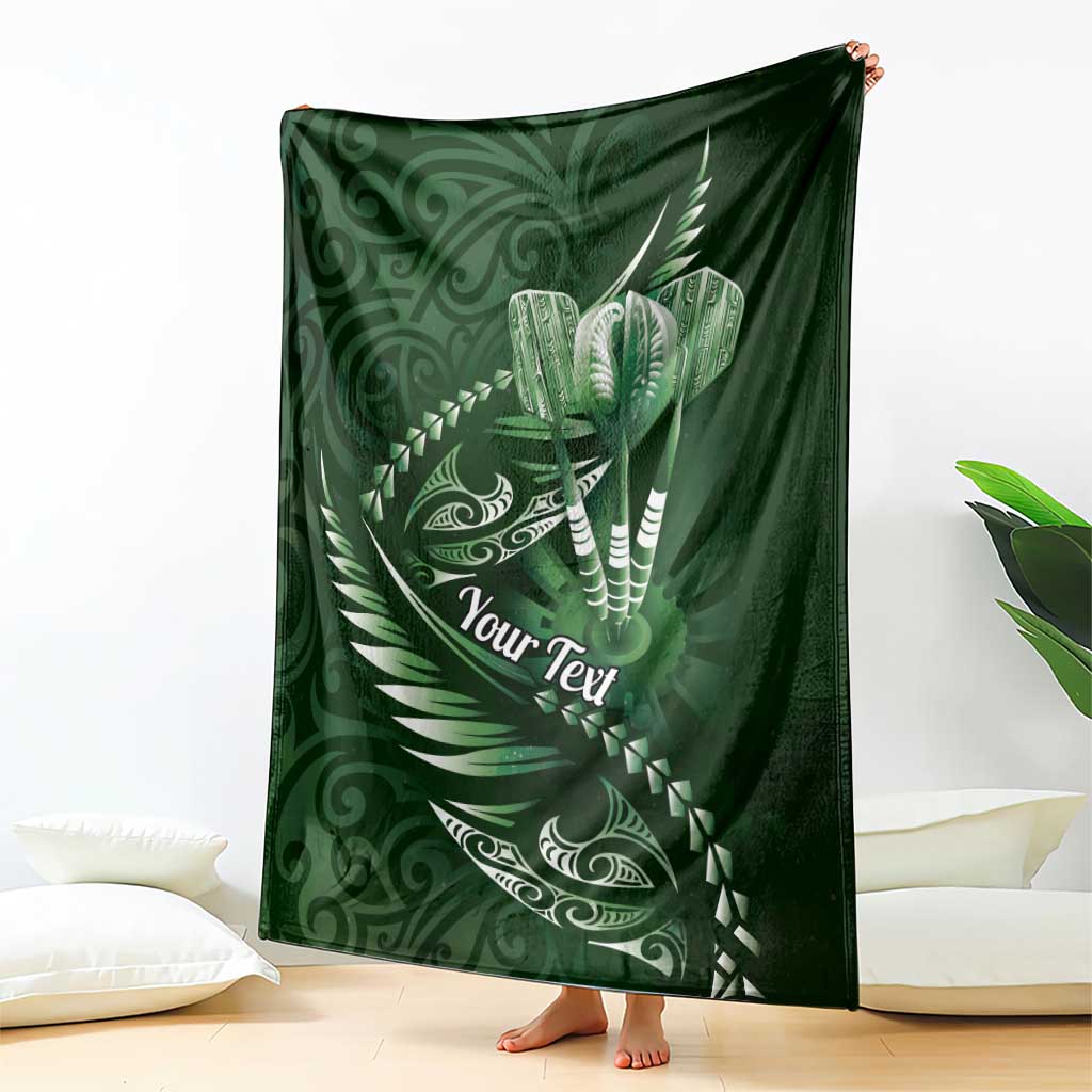 Personalised All Green New Zealand Darts Blanket Aoteroa Fern Maori Galaxy Style