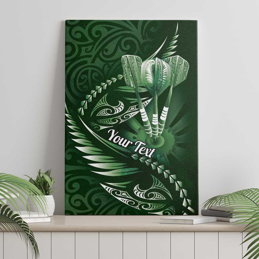 Personalised All Green New Zealand Darts Canvas Wall Art Aoteroa Fern Maori Galaxy Style