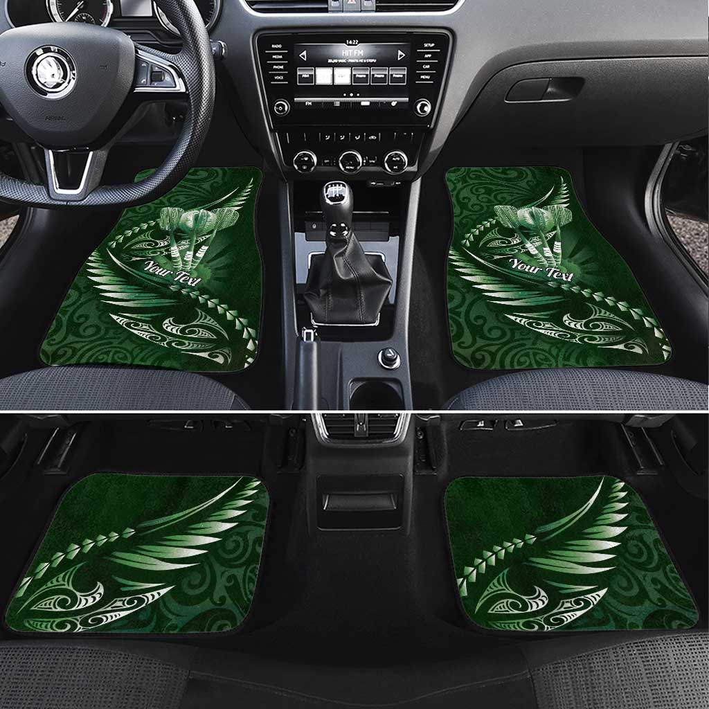 Personalised All Green New Zealand Darts Car Mats Aoteroa Fern Maori Galaxy Style