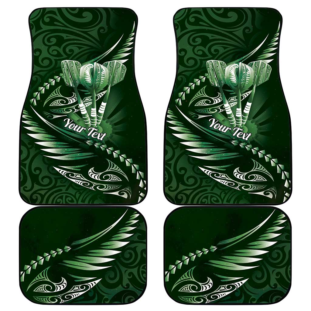 Personalised All Green New Zealand Darts Car Mats Aoteroa Fern Maori Galaxy Style
