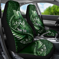 Personalised All Green New Zealand Darts Car Seat Cover Aoteroa Fern Maori Galaxy Style