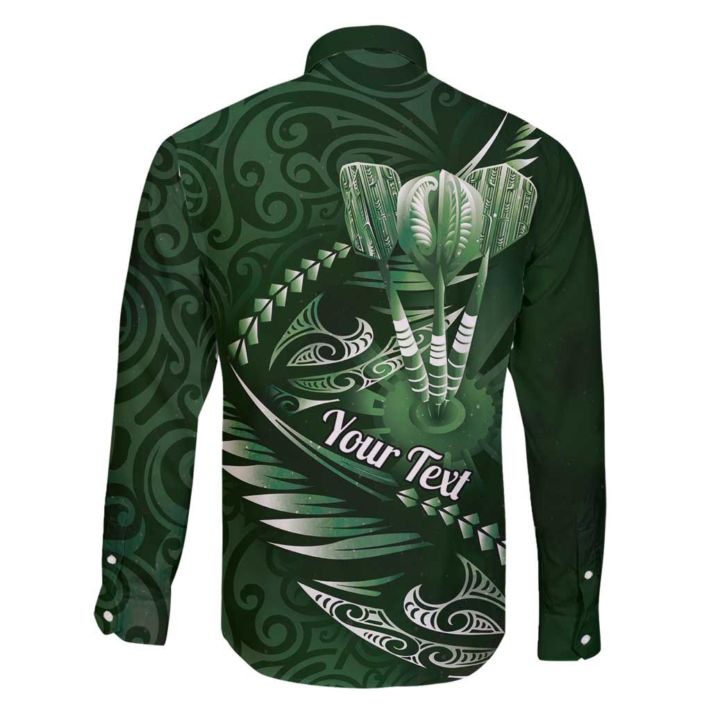 Personalised All Green New Zealand Darts Family Matching Mermaid Dress and Hawaiian Shirt Aoteroa Fern Maori Galaxy Style