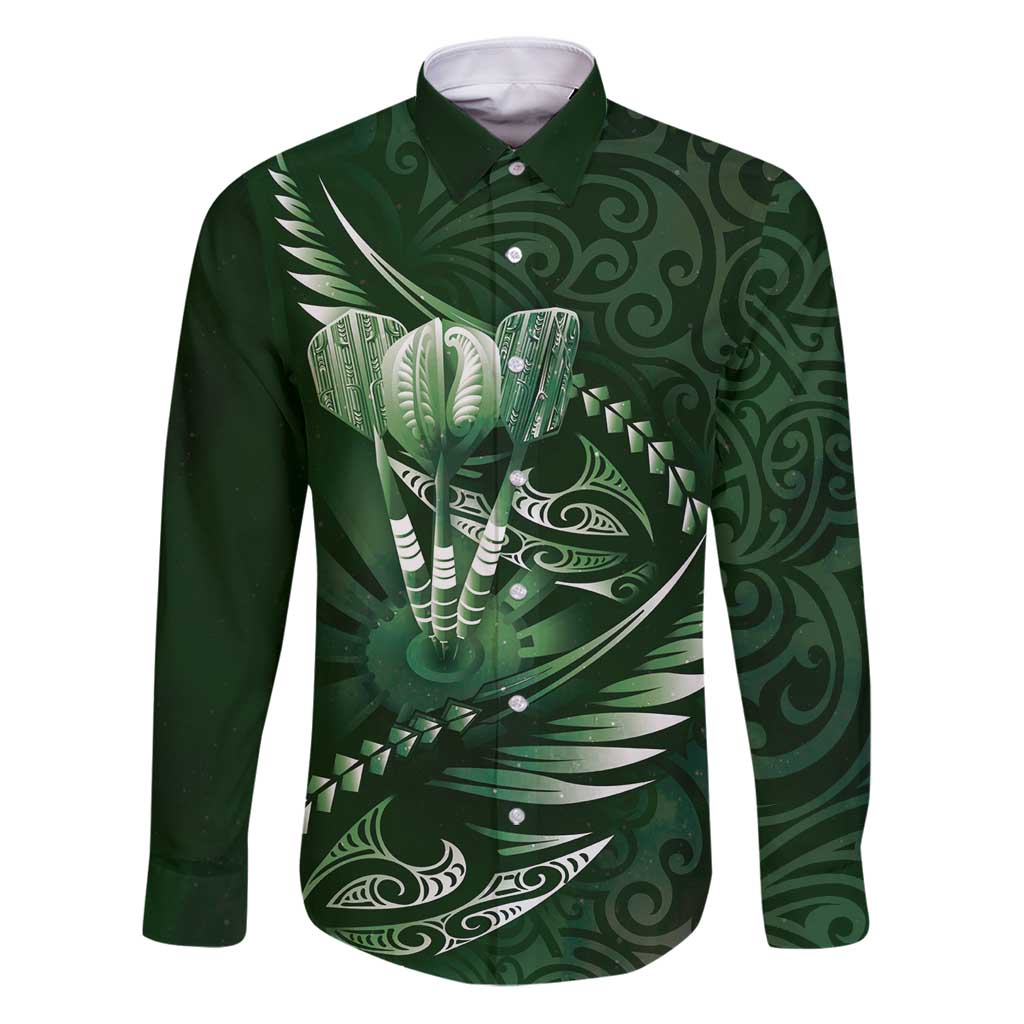 Personalised All Green New Zealand Darts Family Matching Puletasi and Hawaiian Shirt Aoteroa Fern Maori Galaxy Style