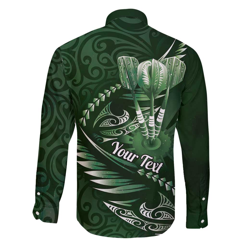 Personalised All Green New Zealand Darts Family Matching Short Sleeve Bodycon Dress and Hawaiian Shirt Aoteroa Fern Maori Galaxy Style