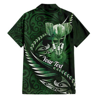 Personalised All Green New Zealand Darts Hawaiian Shirt Aoteroa Fern Maori Galaxy Style