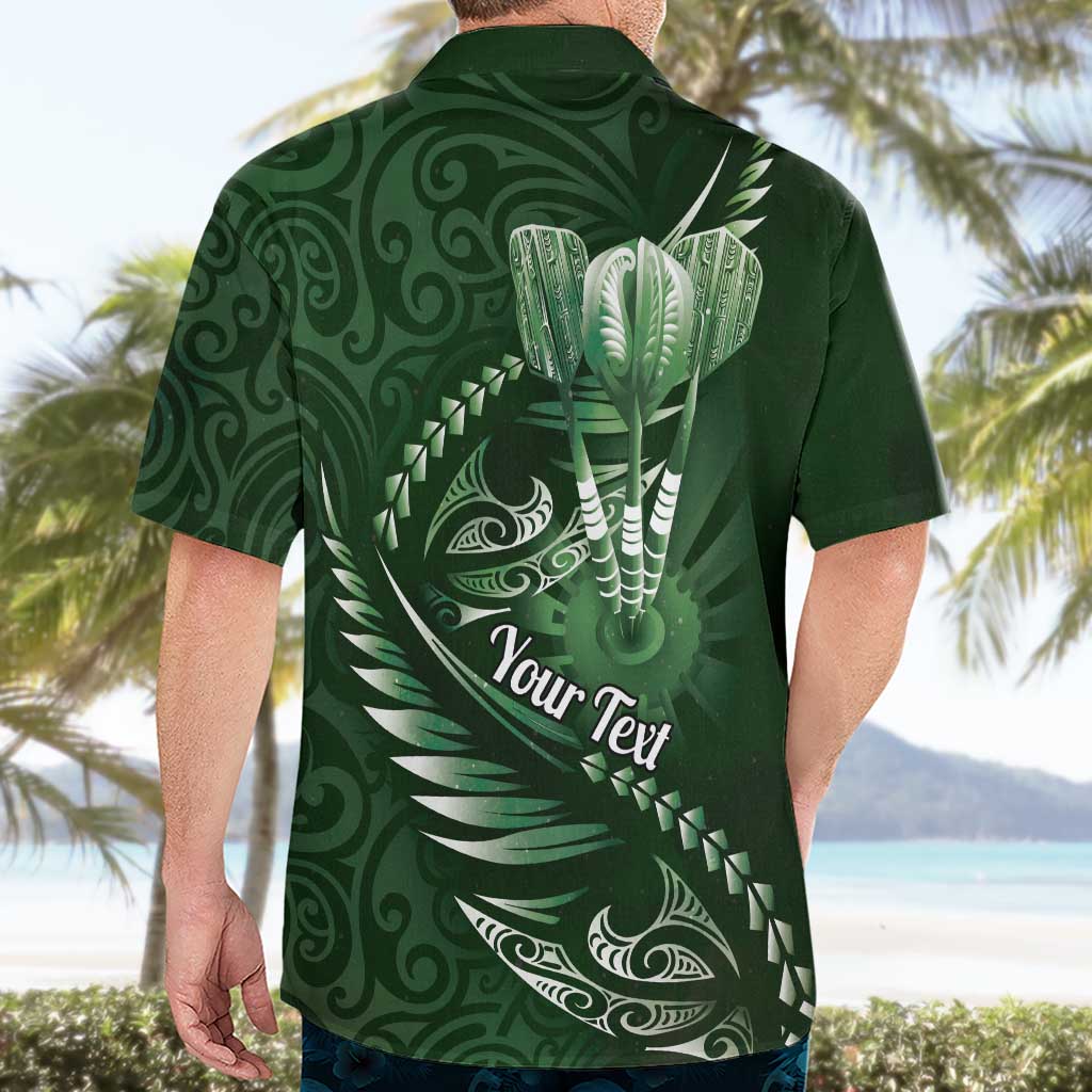 Personalised All Green New Zealand Darts Hawaiian Shirt Aoteroa Fern Maori Galaxy Style
