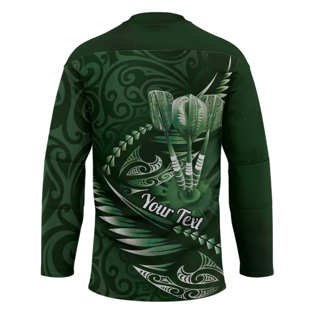 Personalised All Green New Zealand Darts Hockey Jersey Aoteroa Fern Maori Galaxy Style - Polynesian Pride