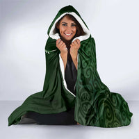 Personalised All Green New Zealand Darts Hooded Blanket Aoteroa Fern Maori Galaxy Style