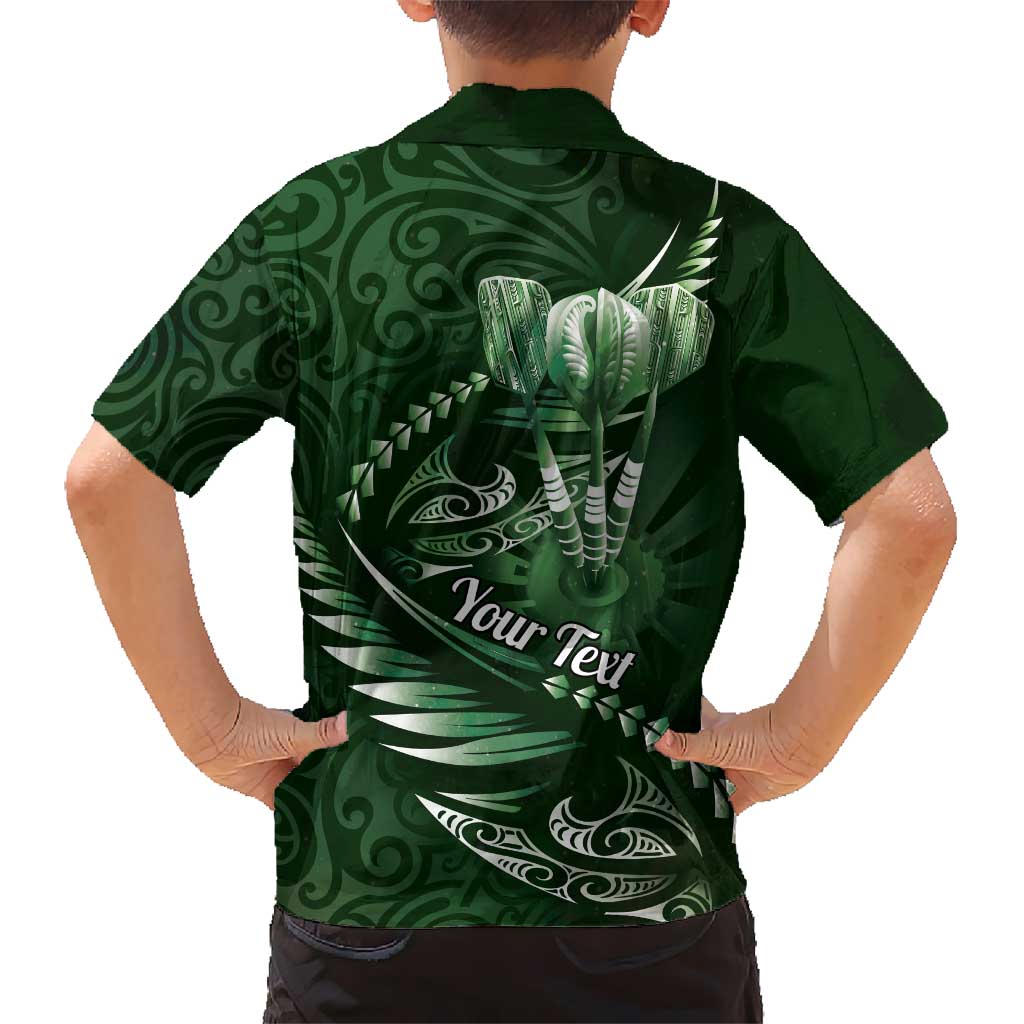 Personalised All Green New Zealand Darts Kid Hawaiian Shirt Aoteroa Fern Maori Galaxy Style