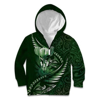 Personalised All Green New Zealand Darts Kid Hoodie Aoteroa Fern Maori Galaxy Style