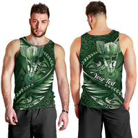 Personalised All Green New Zealand Darts Men Tank Top Aoteroa Fern Maori Galaxy Style