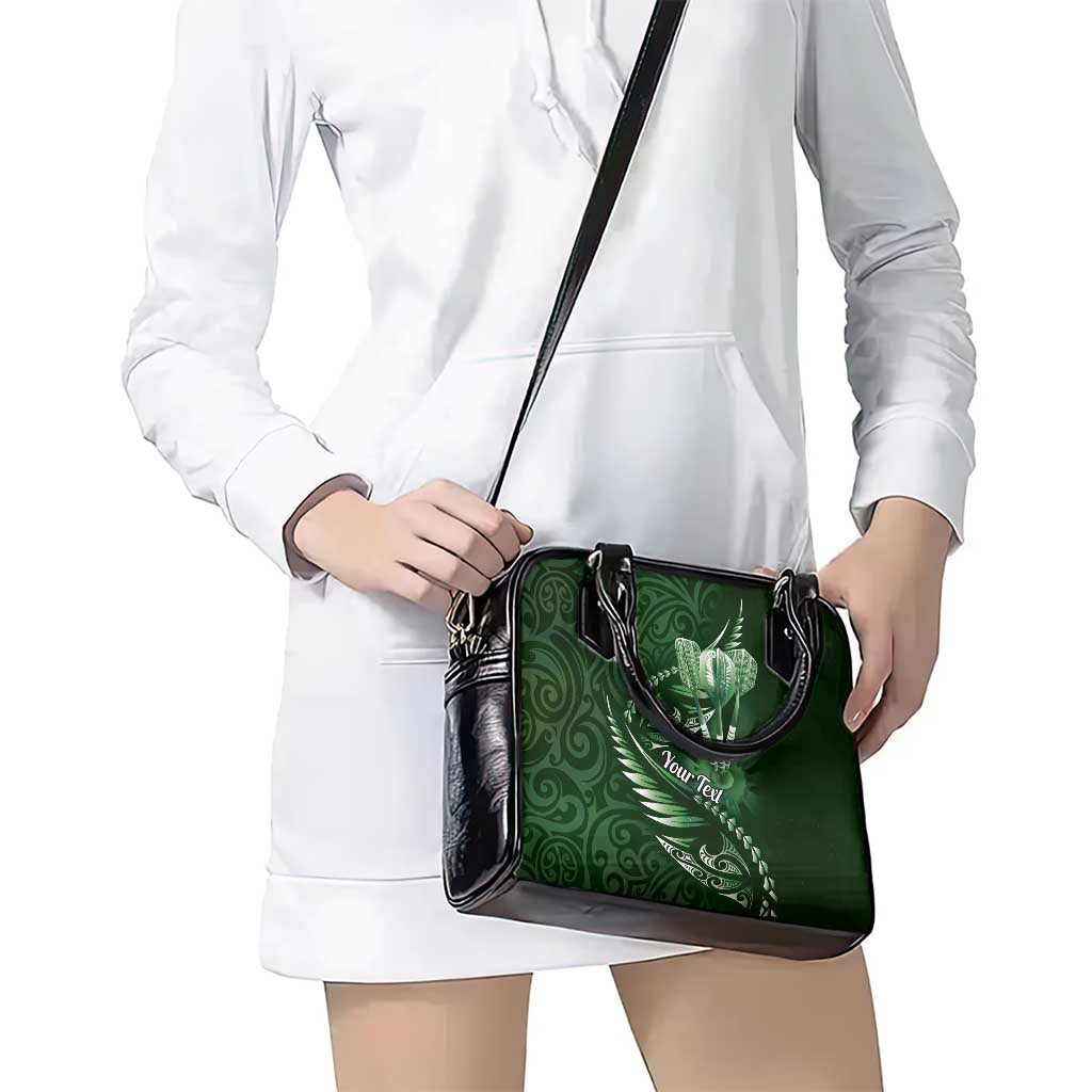 Personalised All Green New Zealand Darts Shoulder Handbag Aoteroa Fern Maori Galaxy Style