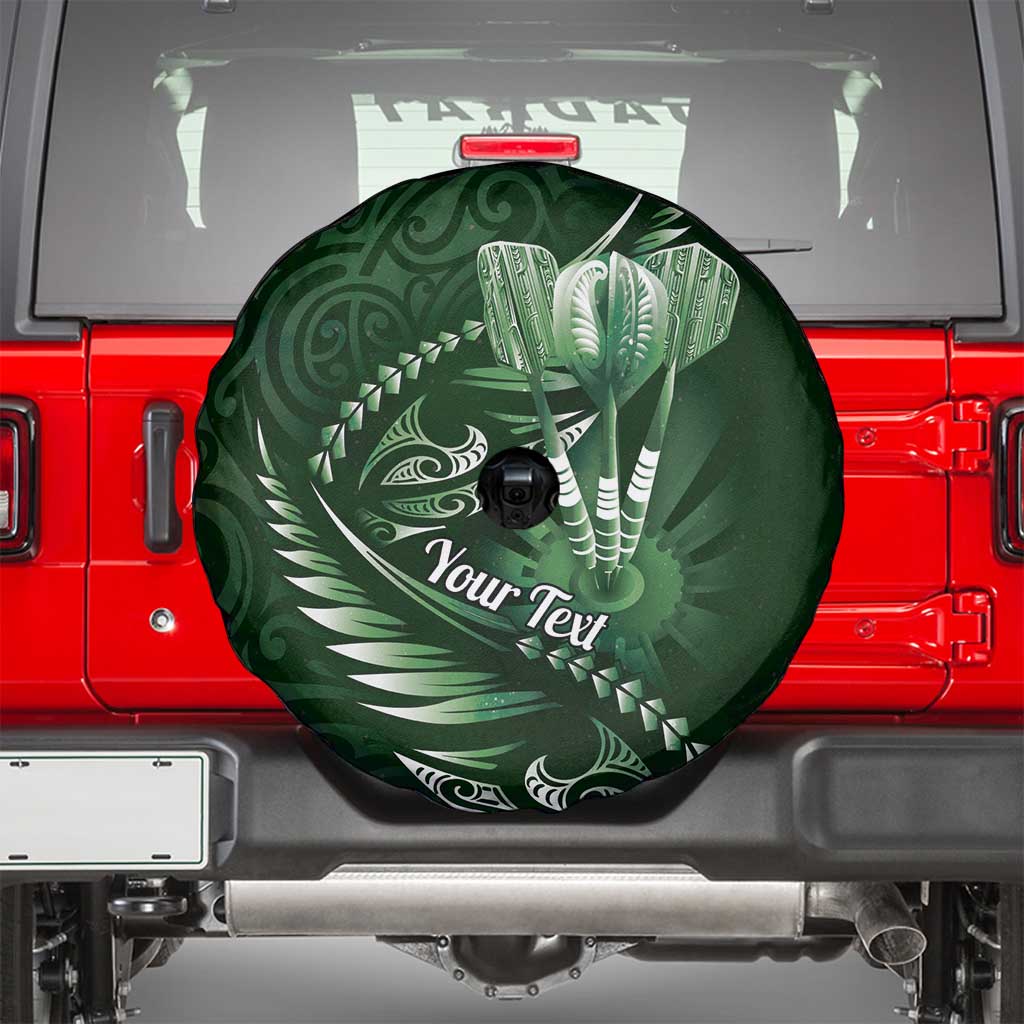 Personalised All Green New Zealand Darts Spare Tire Cover Aoteroa Fern Maori Galaxy Style
