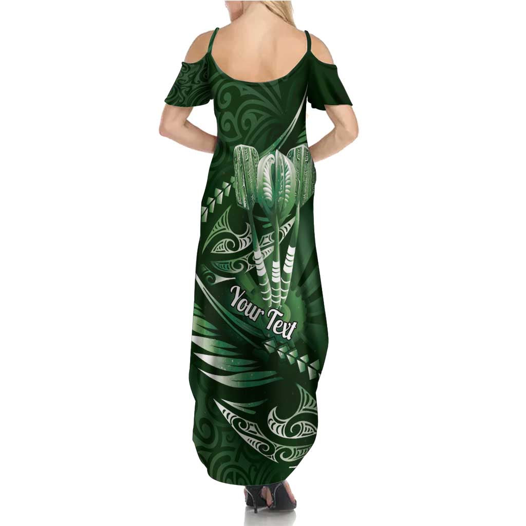 Personalised All Green New Zealand Darts Summer Maxi Dress Aoteroa Fern Maori Galaxy Style