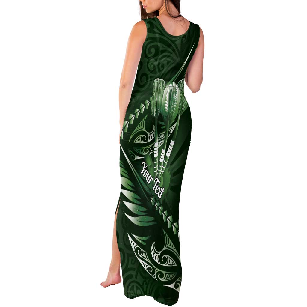 Personalised All Green New Zealand Darts Tank Maxi Dress Aoteroa Fern Maori Galaxy Style