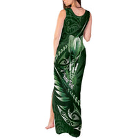 Personalised All Green New Zealand Darts Tank Maxi Dress Aoteroa Fern Maori Galaxy Style
