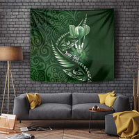 Personalised All Green New Zealand Darts Tapestry Aoteroa Fern Maori Galaxy Style