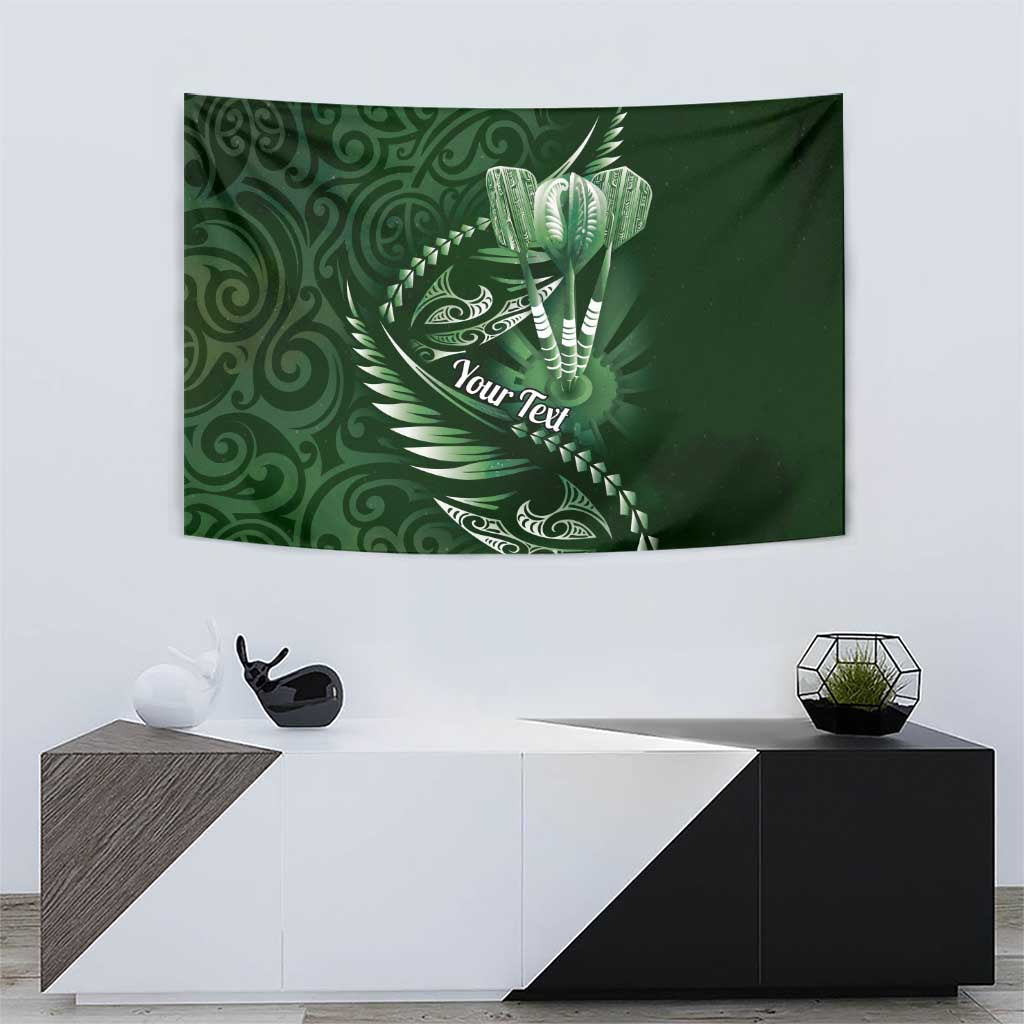 Personalised All Green New Zealand Darts Tapestry Aoteroa Fern Maori Galaxy Style