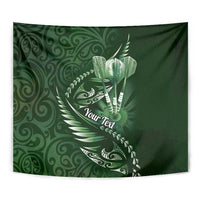 Personalised All Green New Zealand Darts Tapestry Aoteroa Fern Maori Galaxy Style