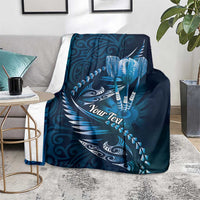 Personalised All Blue New Zealand Darts Blanket Aoteroa Fern Maori Galaxy Style
