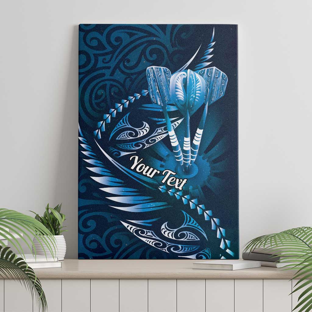 Personalised All Blue New Zealand Darts Canvas Wall Art Aoteroa Fern Maori Galaxy Style