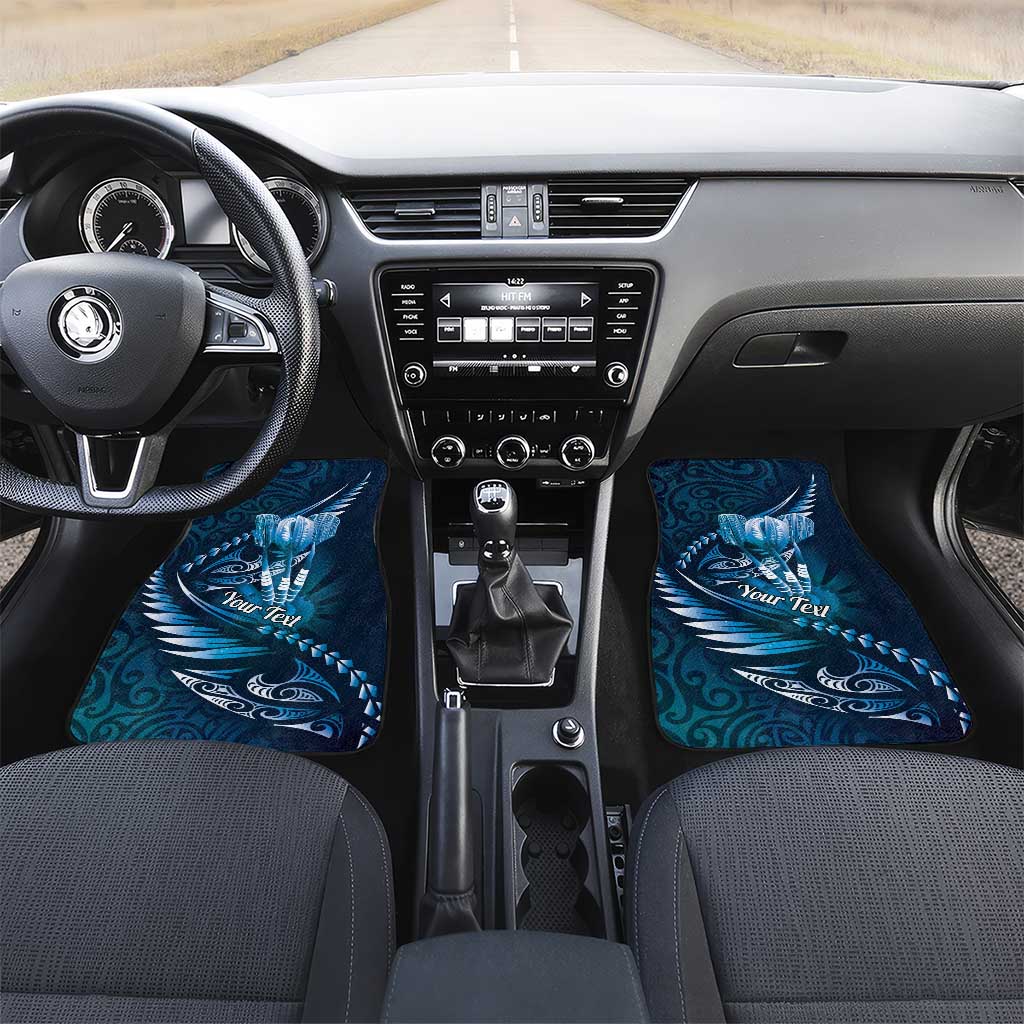 Personalised All Blue New Zealand Darts Car Mats Aoteroa Fern Maori Galaxy Style