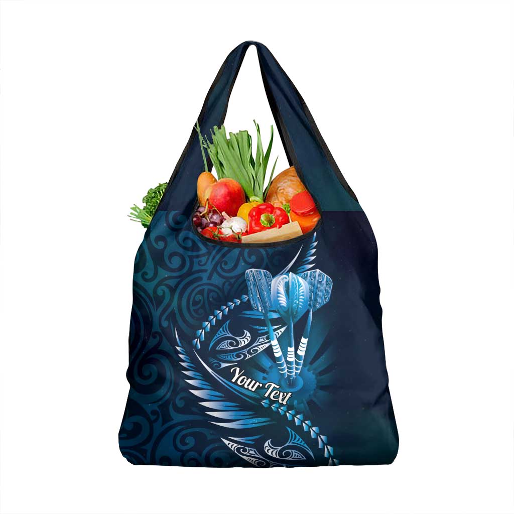 Personalised All Blue New Zealand Darts Grocery Bag Aoteroa Fern Maori Galaxy Style