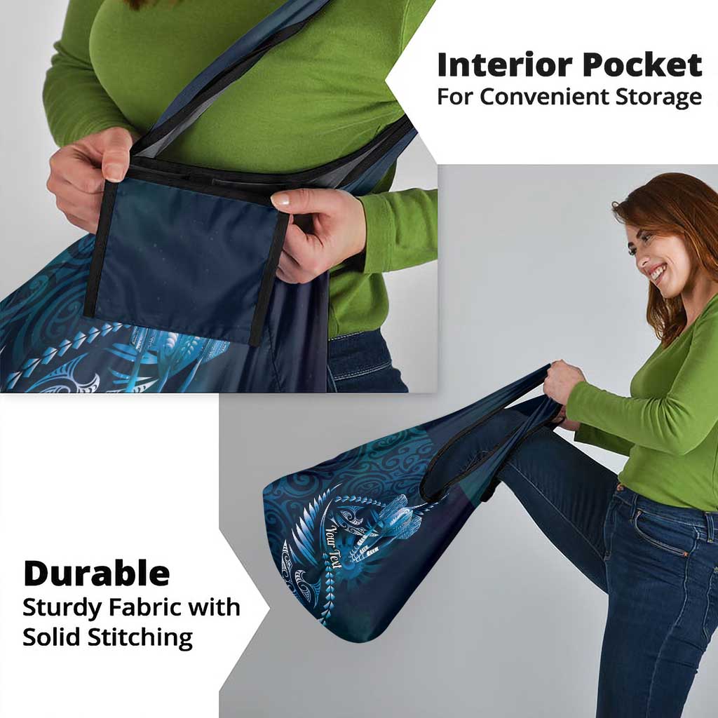 Personalised All Blue New Zealand Darts Grocery Bag Aoteroa Fern Maori Galaxy Style