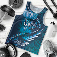 Personalised All Blue New Zealand Darts Men Tank Top Aoteroa Fern Maori Galaxy Style