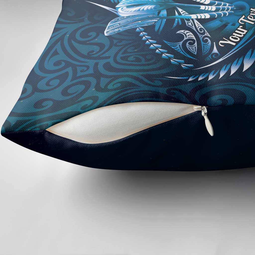 Personalised All Blue New Zealand Darts Pillow Cover Aoteroa Fern Maori Galaxy Style - Polynesian Pride