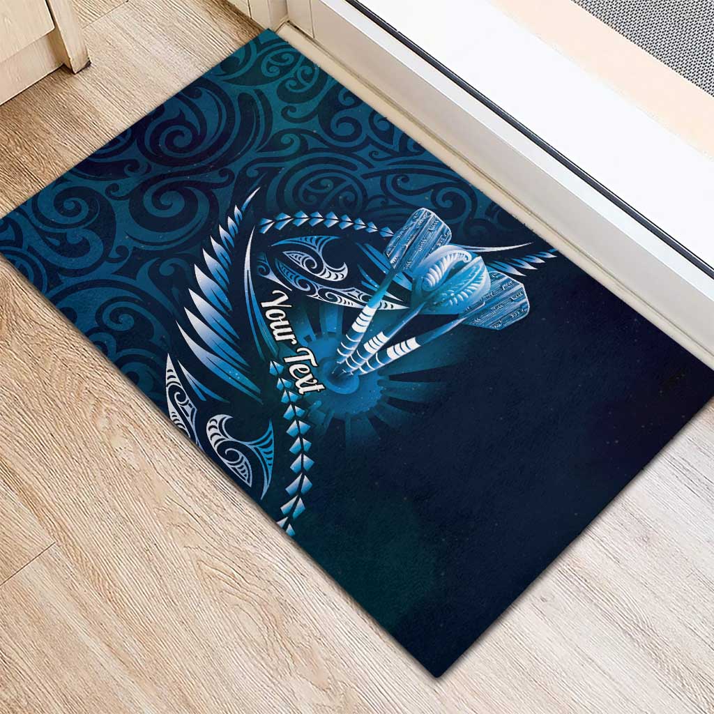 Personalised All Blue New Zealand Darts Rubber Doormat Aoteroa Fern Maori Galaxy Style