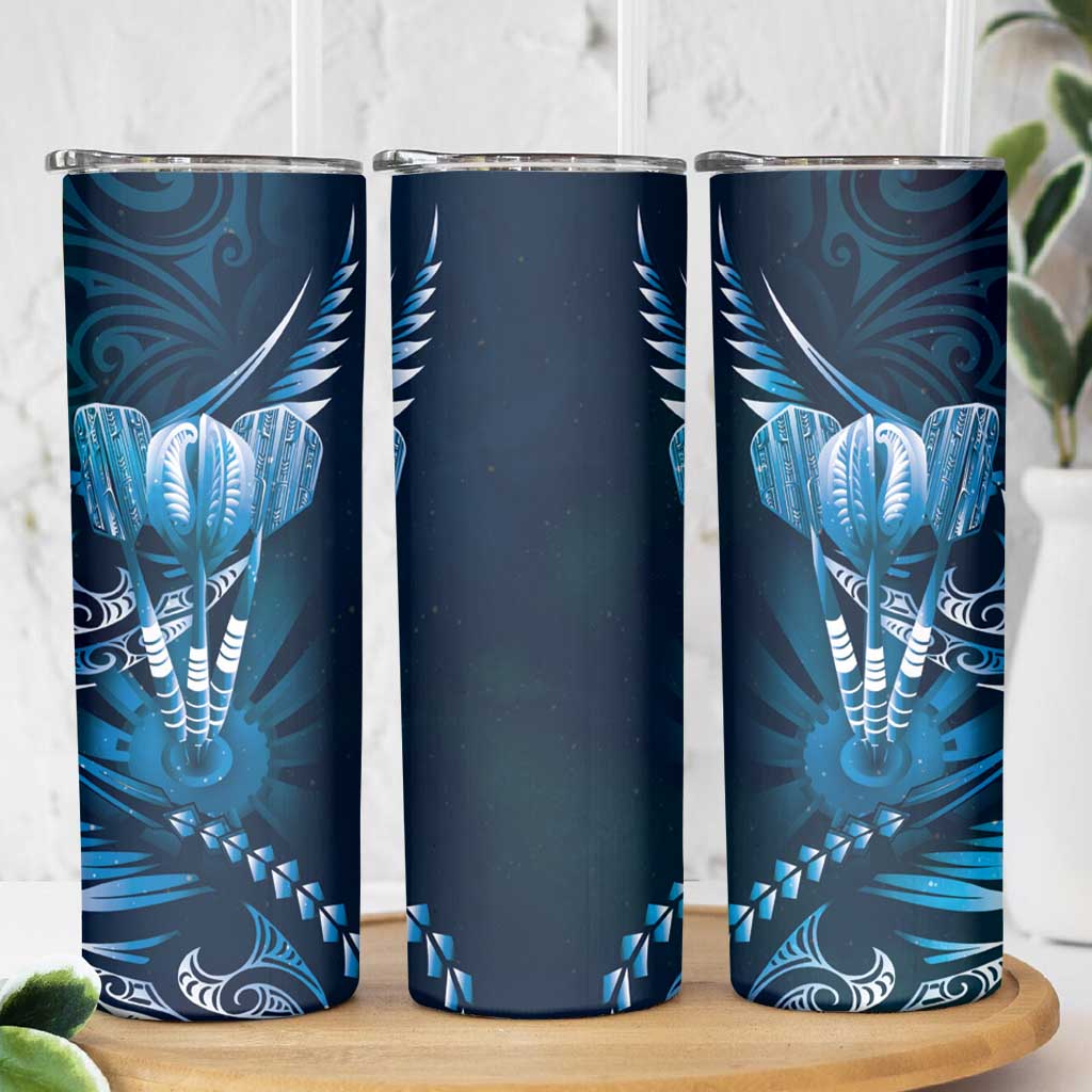 All Blue New Zealand Darts Skinny Tumbler Aoteroa Fern Maori Galaxy Style