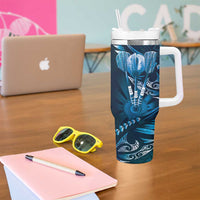 All Blue New Zealand Darts Tumbler With Handle Aoteroa Fern Maori Galaxy Style
