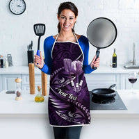 Personalised All Purple New Zealand Darts Apron Aoteroa Fern Maori Galaxy Style - Polynesian Pride