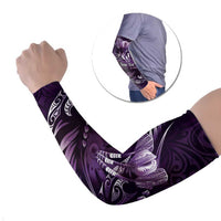 Personalised All Purple New Zealand Darts Arm Sleeves Aoteroa Fern Maori Galaxy Style - Polynesian Pride