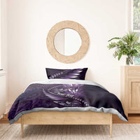 Personalised All Purple New Zealand Darts Bedding Set Aoteroa Fern Maori Galaxy Style